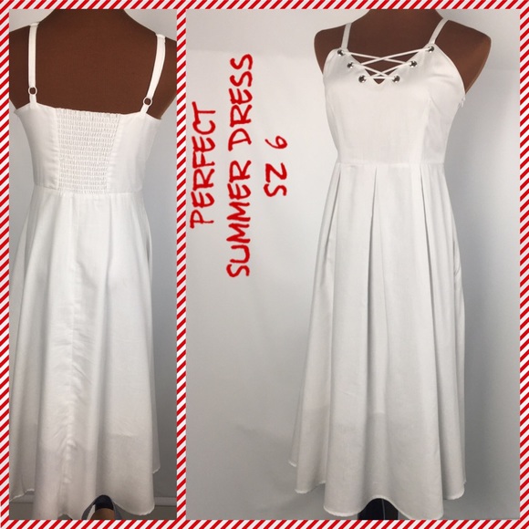 M Studio by John Meyer 🌷Wht Spg Strap Dress Sz 6 - Picture 4 of 8